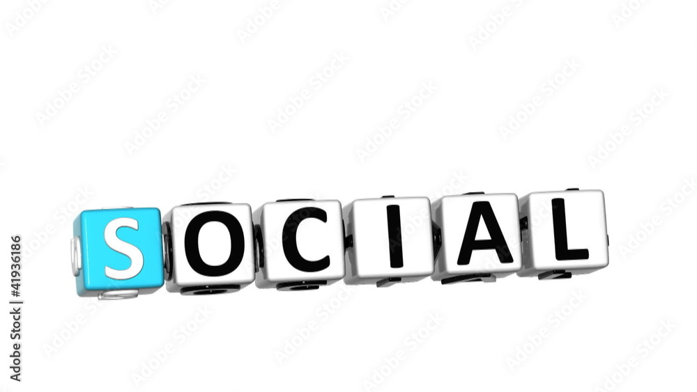 3D Social Quiz Crossword on white background 3D Social Quiz Crossword on white background