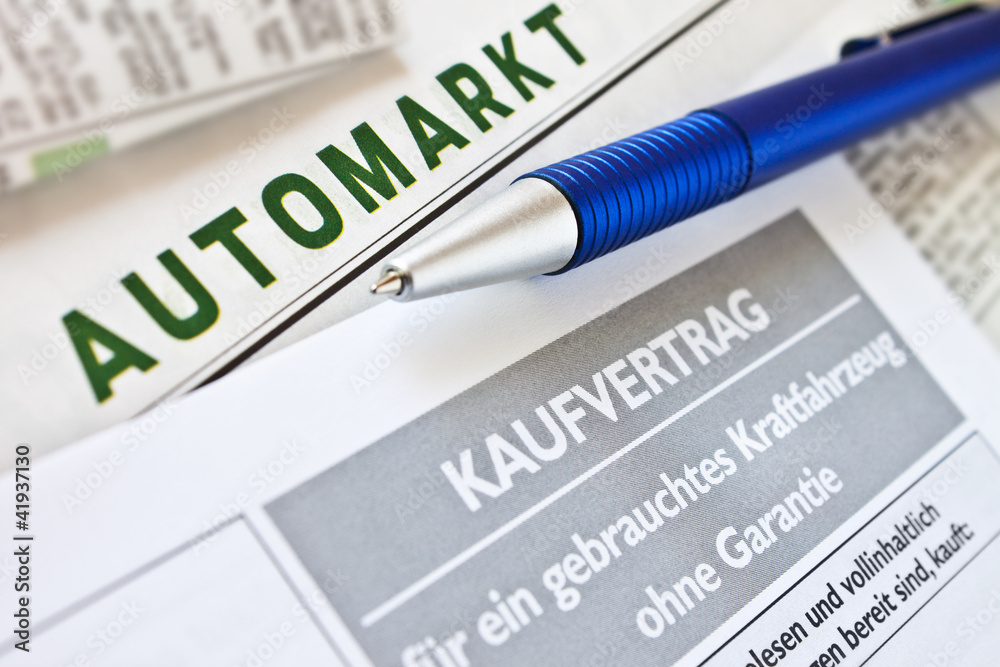 Fototapeta premium Kaufvertrag PKW