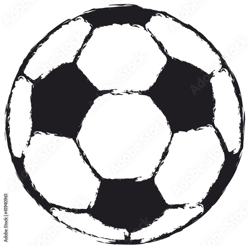 grungy soccer ball isolated, vector