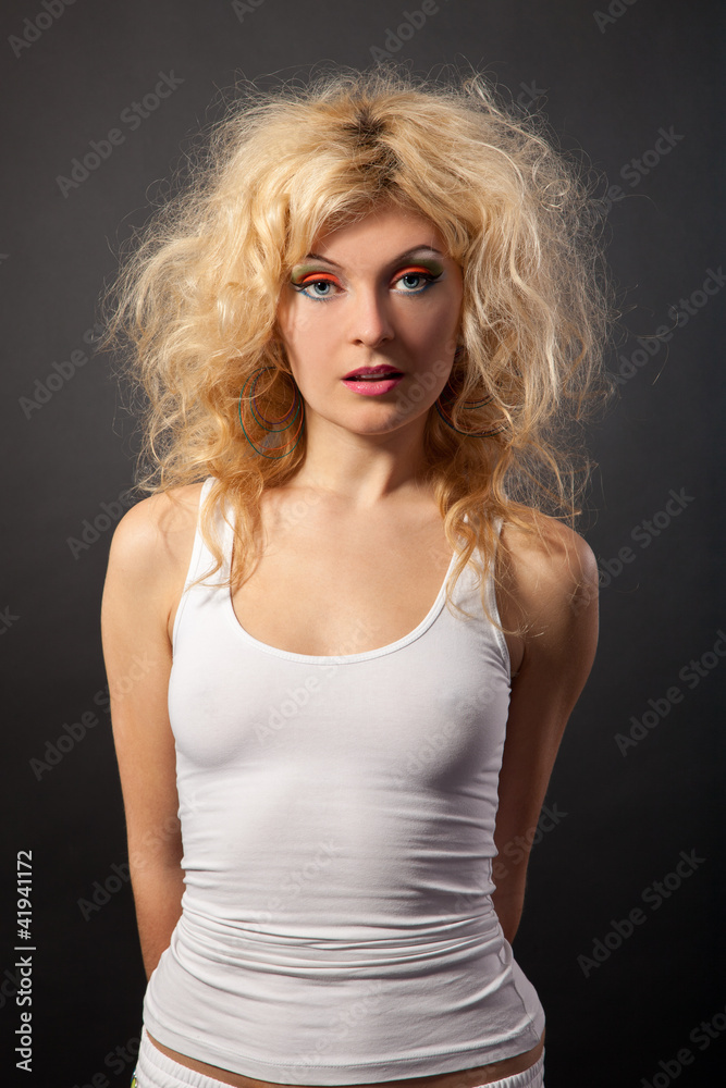 Beauty Portrait. Curly Hair. Beautiful woman