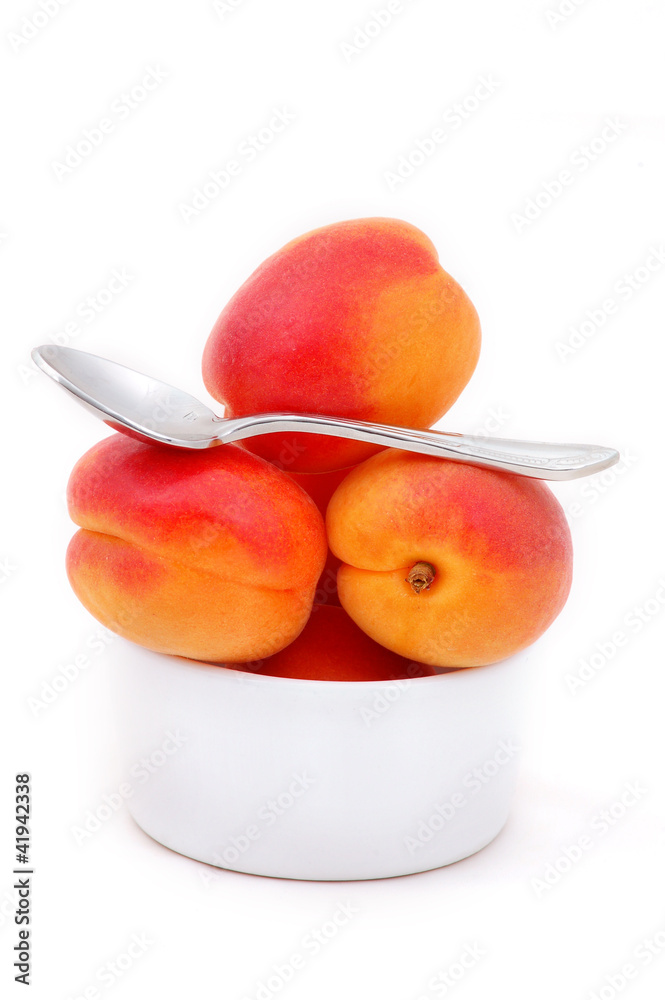 apricots healthy dessert isolated with tea spoon apricots healthy dessert isolated with tea spoon