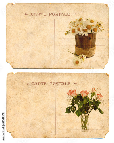 Old postcards back side