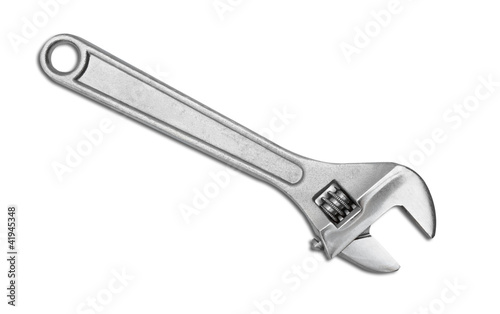 adjustable wrench isolated on white background