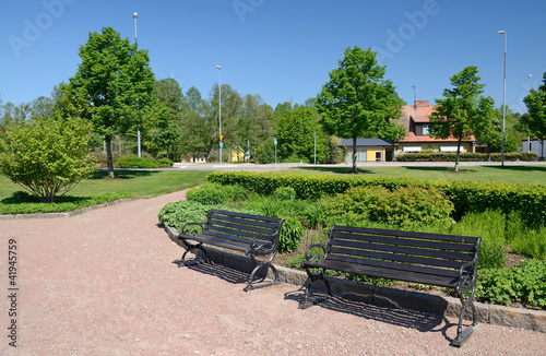 Swedish city park in spring season