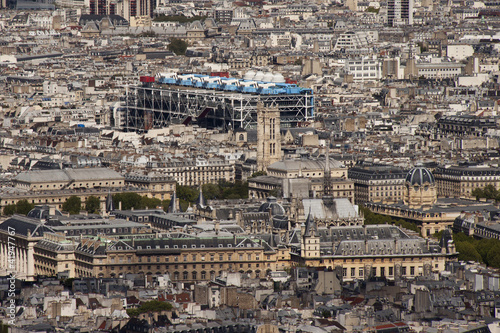 centre pompidou and city roofs