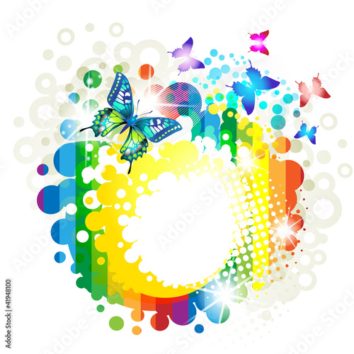 Colorful background with butterfly