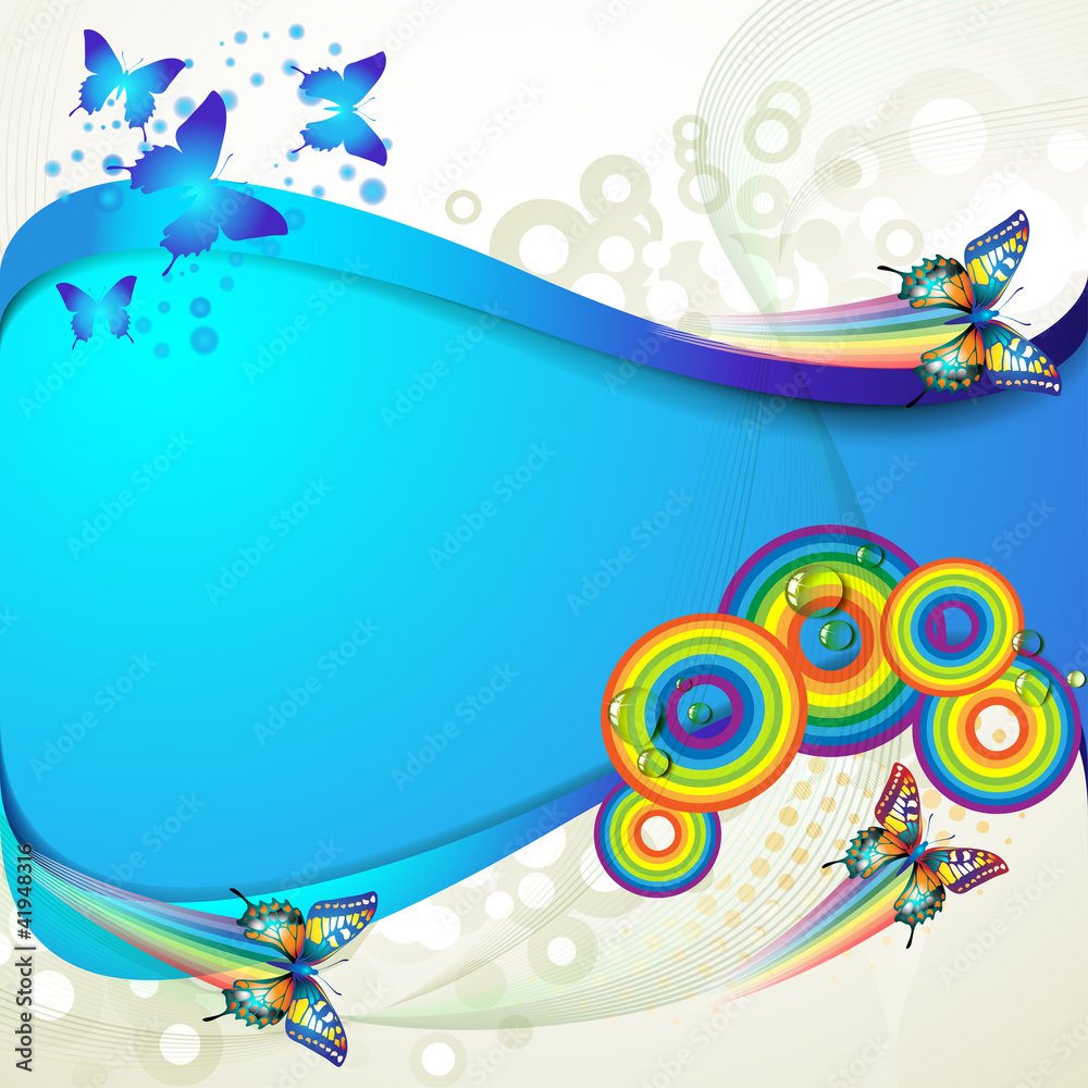 Colorful background with butterflies Colorful background with butterflies
