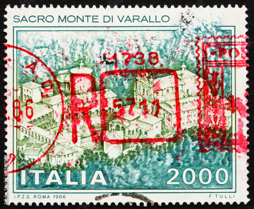 Postage stamp Italy 1986 shows Sacred Mountain of Varallo Monast photo