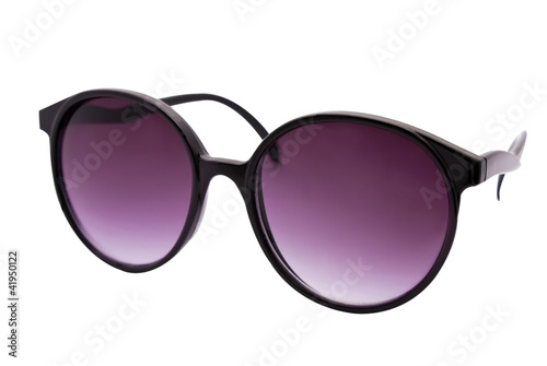 Purple sunglasses on white