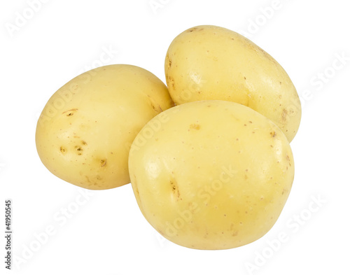 three raw potatoes