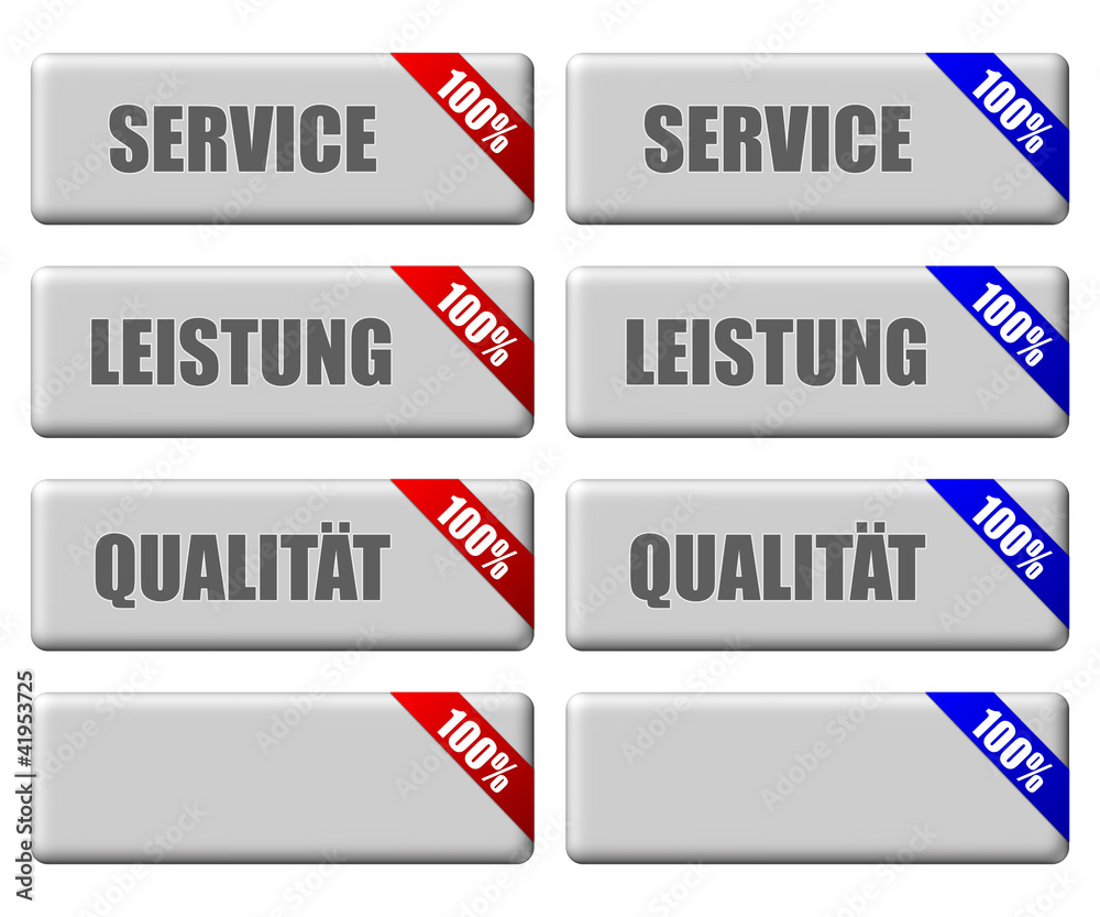 8 Button grau Band rot blau 100% SERVICE LEISTUNG QUALITÄT 8 Button grau Band rot blau 100% SERVICE LEISTUNG QUALITÄT