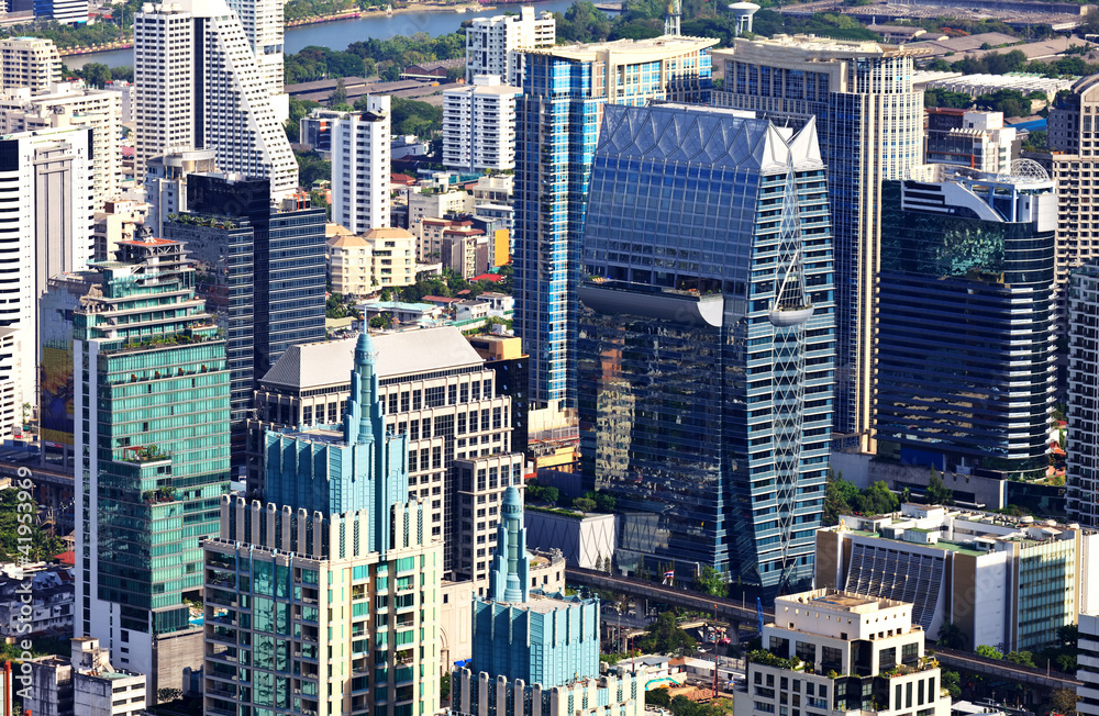 Fototapeta premium Aerial view at the Bangkok city