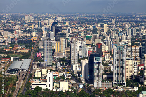 Aerial view at the Bangkok city