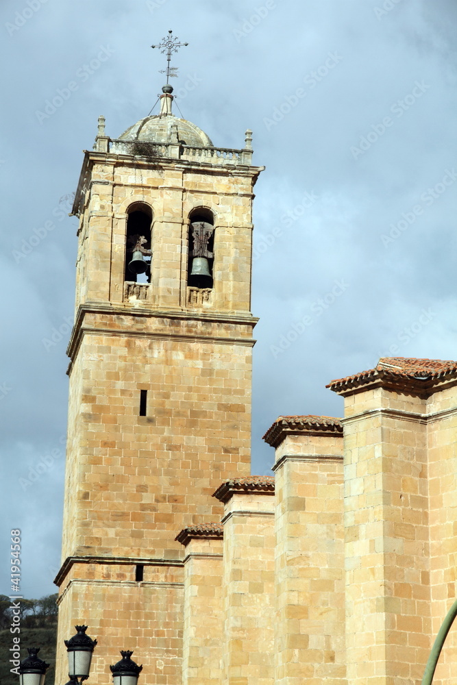 Church belfry at Soria city Castile Spain
