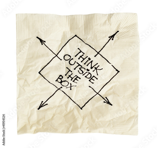 think outside the box on a napkin