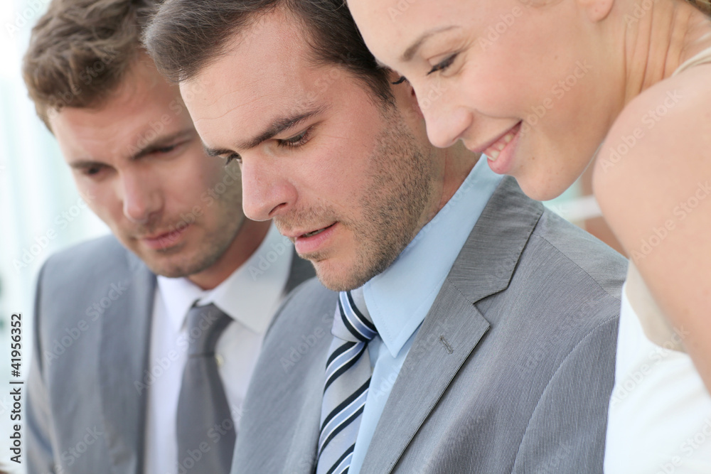 Portrait of smiling business people in meeting Portrait of smiling business people in meeting