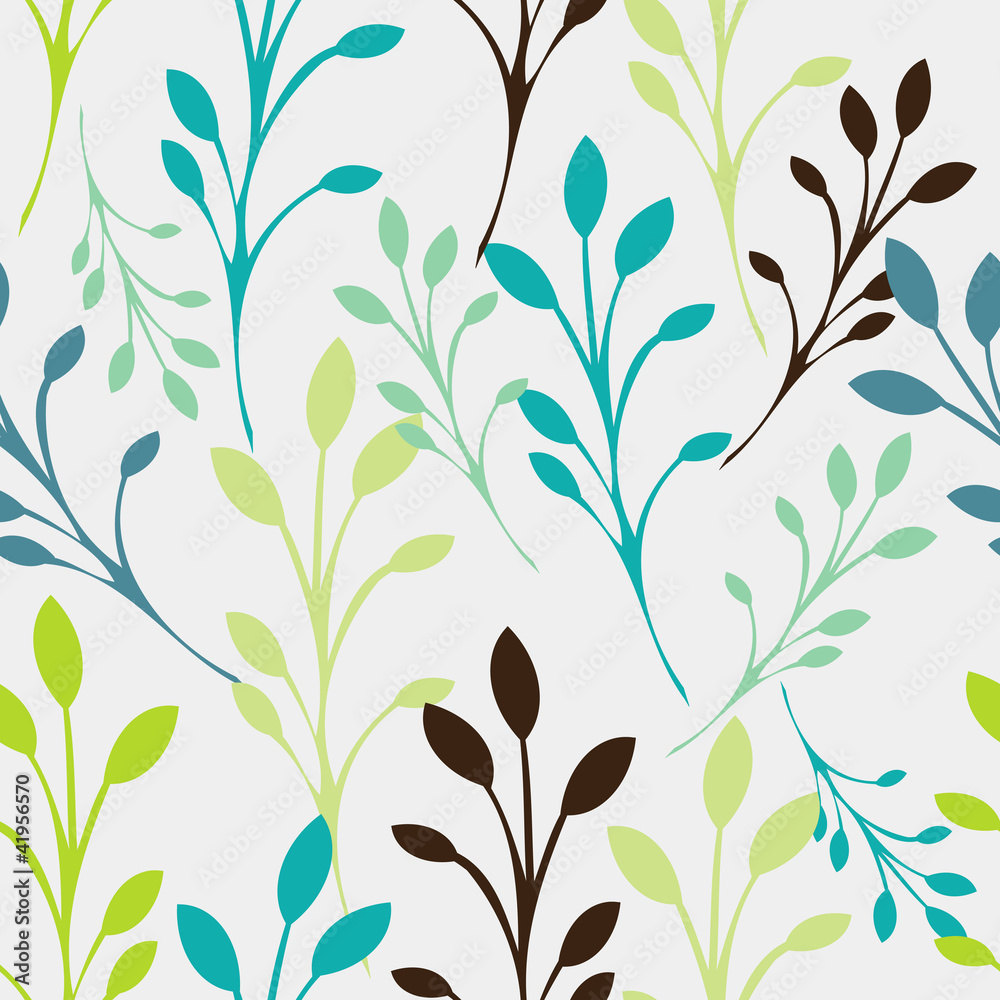 Seamless floral pattern with leaves Seamless floral pattern with leaves