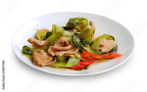 Pork cooked with paprika and Chinese cabbage