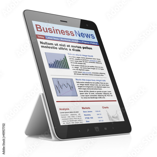 Digital news on tablet computer screen