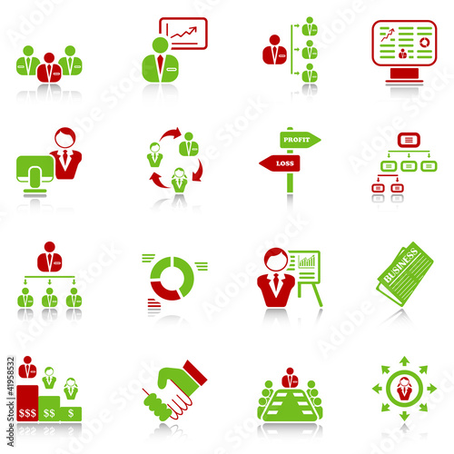 Management icons - green-red series