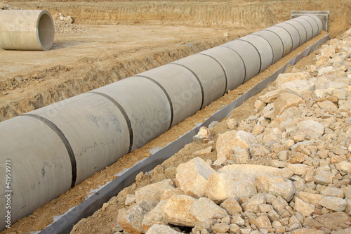 drainage pipe construction site