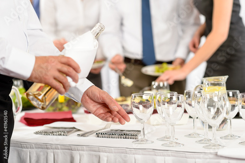 Photography Business buffet lunch caterer serve wine appetizer