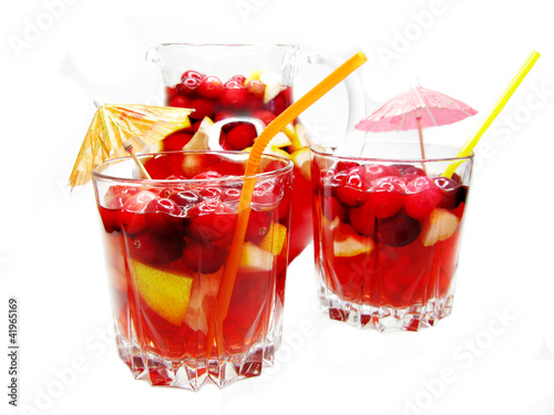 punch cocktail drink with fruit photo