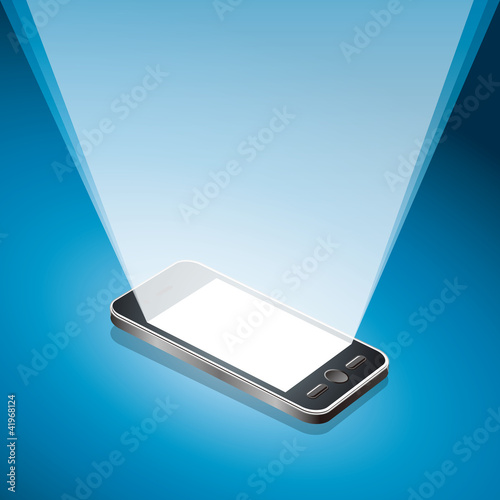 光を放つスマートフォン