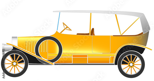 Vector illustration of old retro car.