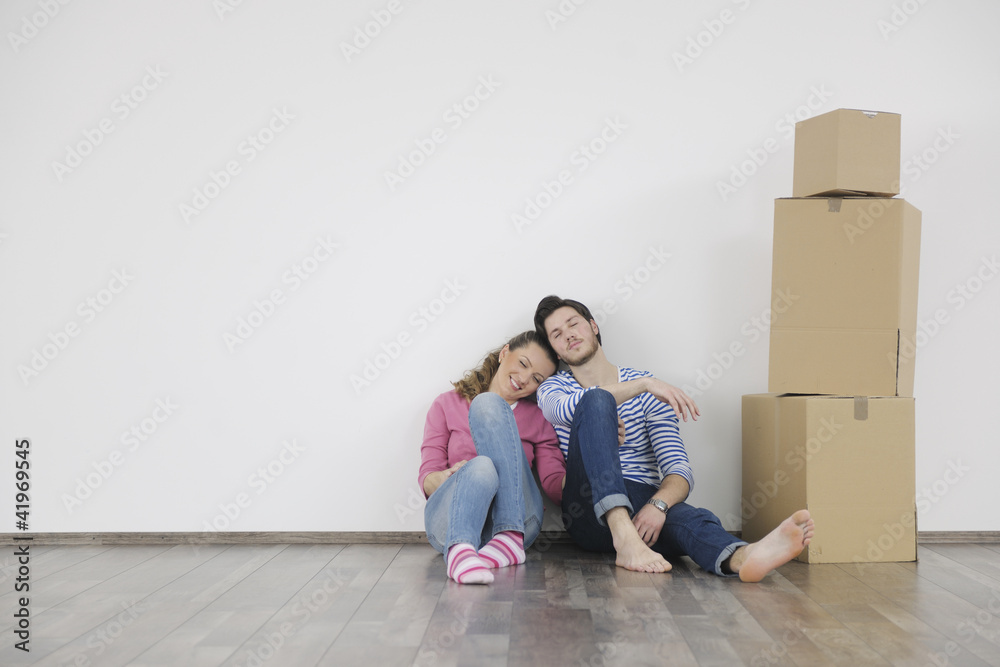 Young couple moving in new home Young couple moving in new home