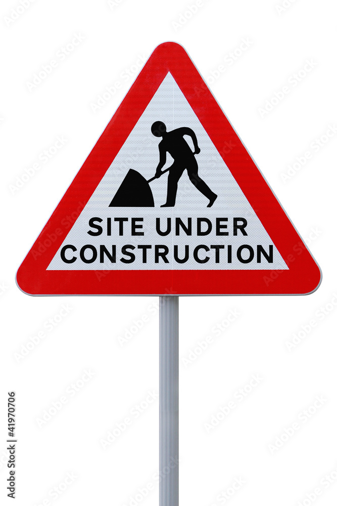 Site Under Construction (on white with clippng path) Site Under Construction (on white with clippng path)
