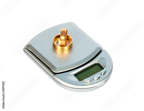 scale and wedding rings