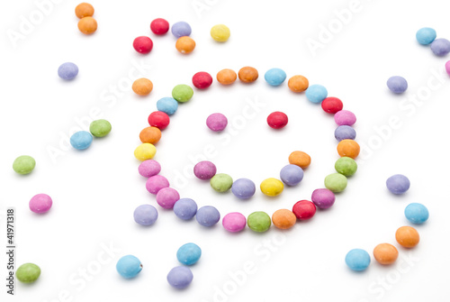 Schokolinsen Smiley mit Schokolinsen
