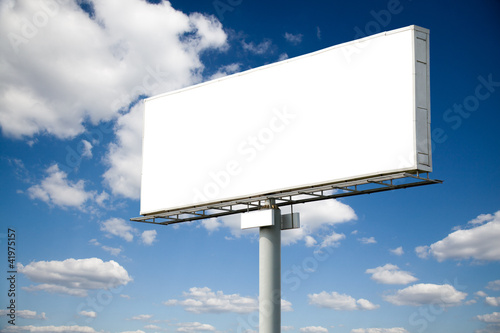 Blank billboard on blue sky