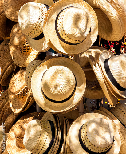 Hats for sale in a cuban street market