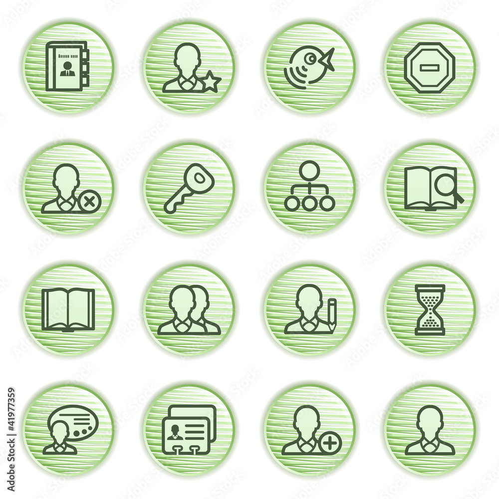 Users web icons. Green series.