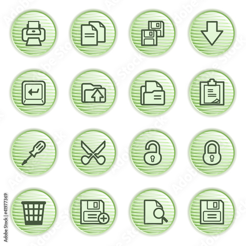 Document web icons, set 1. Green series.