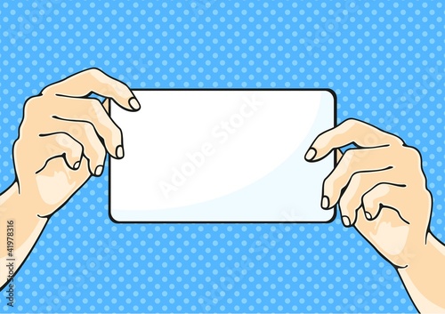 Illustration of hands holding a paper sheet