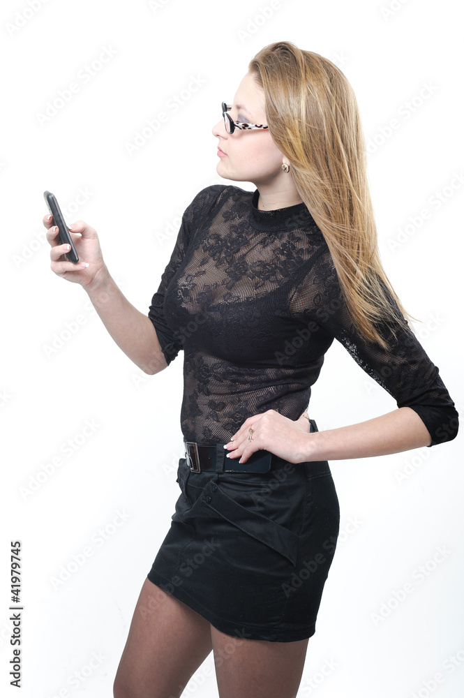 business woman on white background studio business woman on white background studio