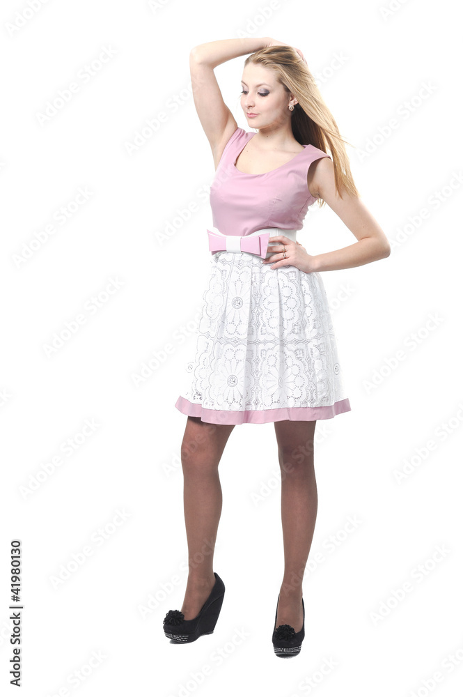beautiful woman isolated on white background in studio beautiful woman isolated on white background in studio