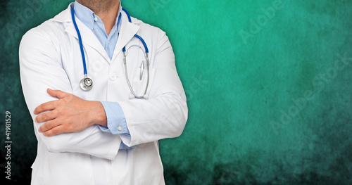 Doctor on green wallpaper