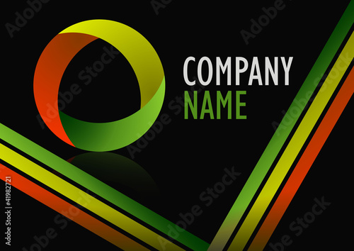 Business color logo sphere and stripes desing