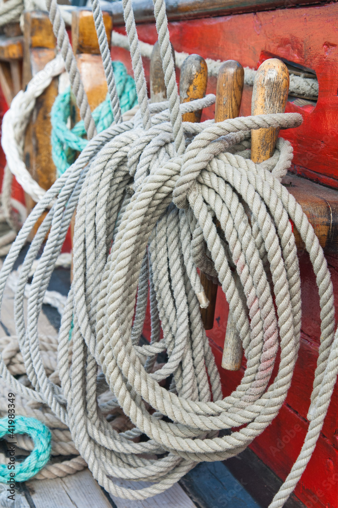 Rigging of an ancient sailing vessel