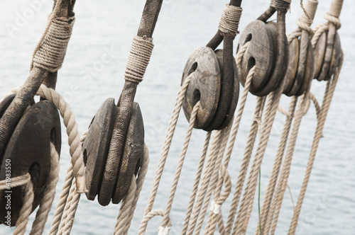 Rigging of an ancient sailing vessel