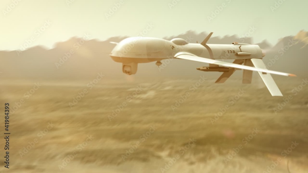 Military drone (UAV) seeking enemies