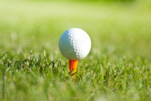 golf ball close up on green court