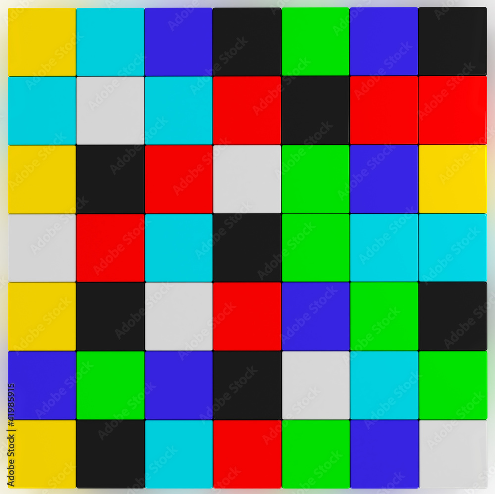 set of color cubes
