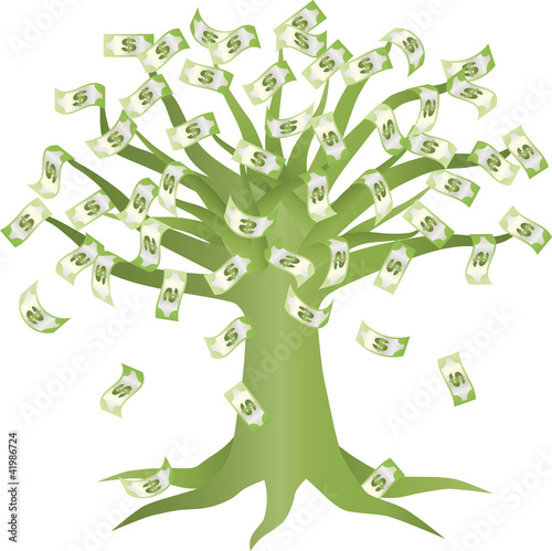 Green Money Tree Illustration
