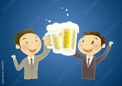 サラリーマンビールで乾杯