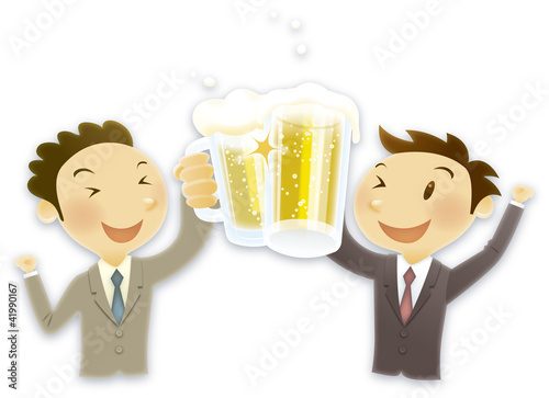 生ビール乾杯ビジネスマンアフターファイブ